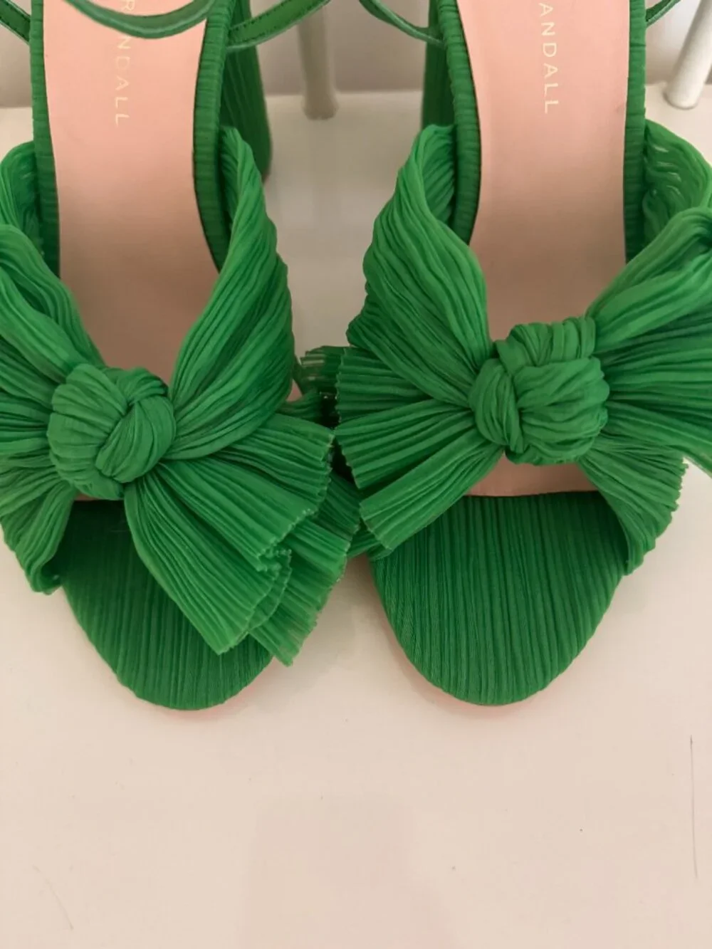 Loeffler Randall Camellia Green Pleated Bow Heel